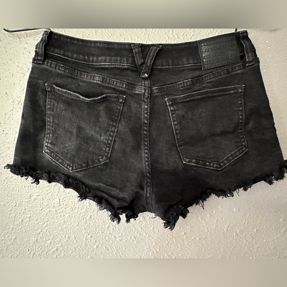 Women’s Volcom Size 28 Black Stoney Stretch Denim Jean Cutoff Shorts - Picture 6 of 9